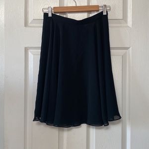 Adrianna Papell Black Sheer A-Line Swing Skirt